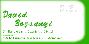 david bozsanyi business card